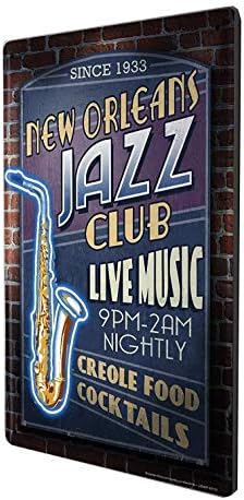 YFULL Tin Sign Travel Kitchen Jazz New Orleans