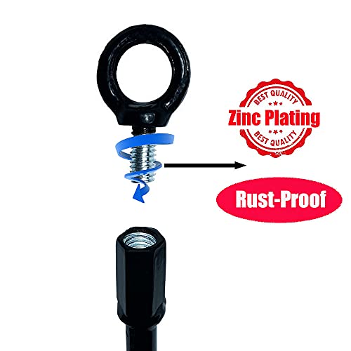 Ground Anchor 18 inch Spiral Blade Earth Anchor 4 Pack Kit Heavy Duty Metal Anchor Hook Black