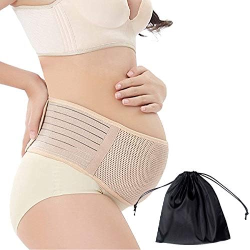 Maternity Belt Pregnancy Back Pelvic Support - Adjustable Breathable Abdominal Band Prenatal Cradle for Baby, Suitable for Prenatal and Postpartum Use (Nude, Universal Size)