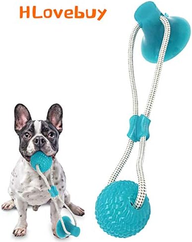HLovebuy Dog Ropes Toy Pet Supplies Self-Playing Rubber Ball Toy with Suction Cup Interactive Molar Chew Toy Teeth Cleaning Tool for Dogs and Cats