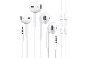 VZZBOO 2 Pack Wired Headphones for iPhone Earbuds with 3.5mm Plug Earphones Built-in Microphone & Volume Control Compatible with iPhone/ipad/Android/Computer and Other 3.5mm Jack Devices