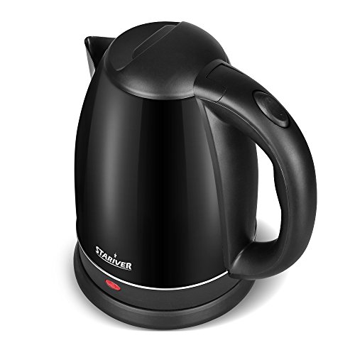 Electric Kettle 1.5L Stainless Steel Cordless with Fast Boil, Auto Shut Off and Boil Dry Protection, Electric Tea Kettle (Black) - Classic Collection - Stariver - Thumbnail 3