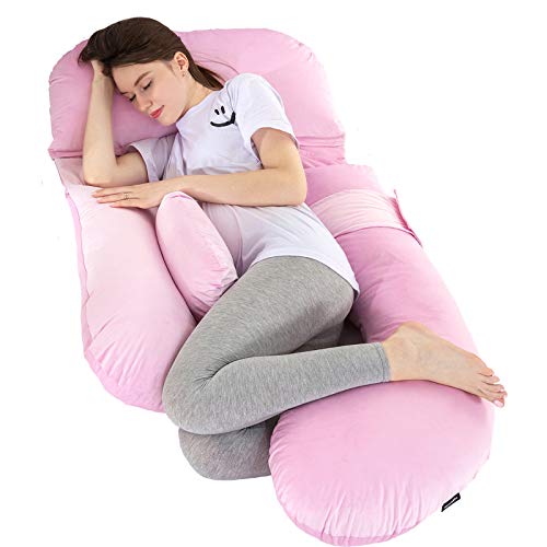 TOPLUXE Pregnancy Pillow UShaped Body Pillow with Velvet Cover