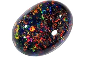 HARSHALI GEMS Black Australian Fire Opal Stone - Original and Natural AAA++ TDV Gemstone - Certified for Jewelry Making, Energy Stone, Reiki, Meditation, Art-Crafts-DIY - For Men and Women