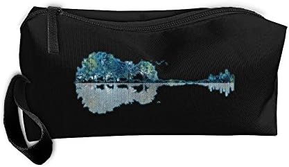 Nature Guitar Watercolor Blues Travel Cosmetic Zipper Bags Makeup Clutch Pouch Toiletries Organizer Bag