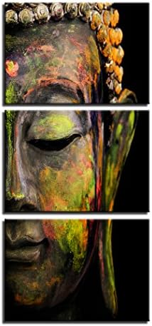 YiYoung Art Half the Buddha Face Modern Canvas Painting Wall Art the Picture Prints on Canvas Artwork for Wall Decorations (No Frame) Unframed 42inch x 20inch