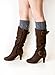 Valshi Women's Crocheted Leg Boot Cuffs Topper Double Sided One Size, Charcoal/White