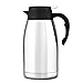 SciencePurchase 2-Liter 304 Stainless Steel Double Walled Vacuum Insulated Carafe with Press Button Top, Thermal Coffee Pot Serving Pitcher Thermos with Lid, Silver