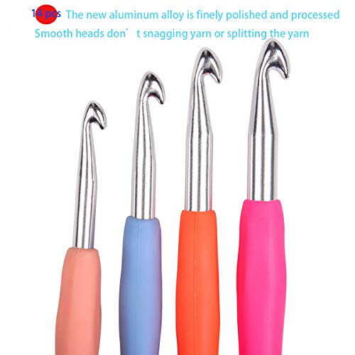 4 Crochet+Ergonomic+Needles+Arthritic+Aluminum