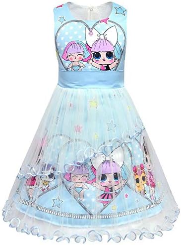 BT Willing Girls LOL Doll Party Costume Flower Cosplay Wedding Christmas Fancy Princess Dress (purple5, 100/2-3years)