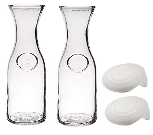 Glass Water or Wine Carafe- 1 Liter (2)