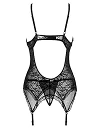 Anyou Lencería elástica de encaje para mujer, talla grande, talla S - XXXXL