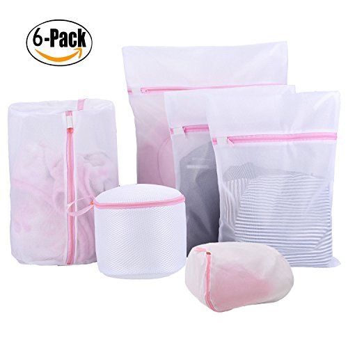 SeedHope 6 Pcs Mesh Laundry Bag with Delicates,Travel Storage Organize Bag with Premium Zipper for Blouse, Hosiery, Stocking, Underwear,Clothing Washing Bags for Bra and Lingerie.