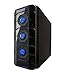 Apevia X-CRUISER3-BL ATX Mid Tower PC Computer Gaming Case with 5 Fans, Large Side Window, USB2.0/USB3.0/HD Audio Ports, Fan Speed Controller, Colored VU/Temp/Fan Speed Gauges, up to 7 x Cooling Fan Space - Black/Blue