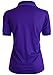 CLOVERY Golf Wear Moisture Wicking Short Sleeve 2-Button Polo Shirt Purple Medium