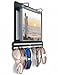 Medal Holder for Runners - Medal Display Rack with Holders for Race Bib & Award Ribbon - Running Medal Hanger with Chalk Notes Area & 20 Bib Sleeves for Marathon Runners