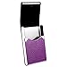 Padike PU Leather Business Card Holder for Women Slim Pocket Business Name Card Holder Stainless Steel Business Card Case with Magnetic Shut (Purple)