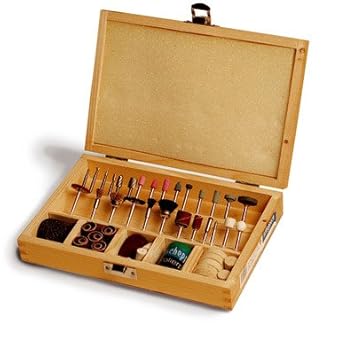 Scheppach 88002730 Werkzeug-Set 103 Teile im Holzkoffer f. Dekupiersäge