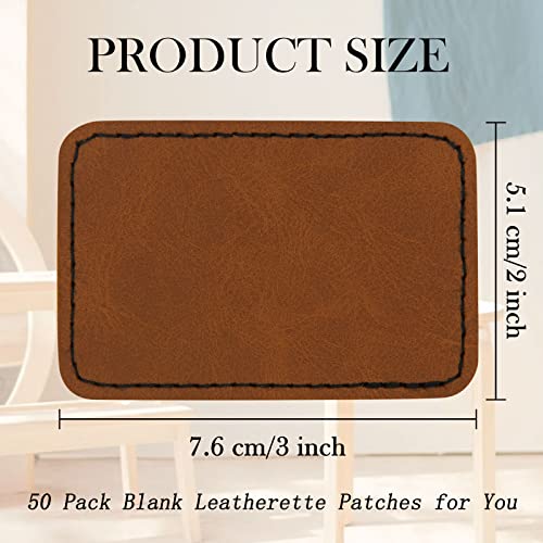 50 Pack Blank Leatherette Hat Patch with