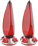 Stokes Select Ruby Prism Hummingbird Feeder with Four Feeding Ports, 24 oz Nectar Capacity (2 Pack)