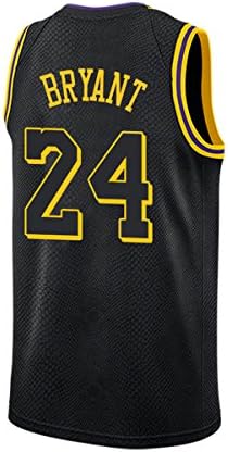 Mens Kobe Jerseys Los Angeles 24 Basketball Jersey Black Size M
