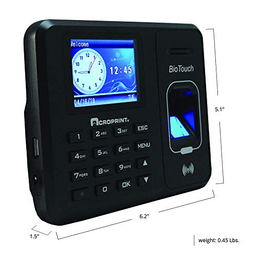 Acroprint BioTouch SelfContained Automatic Biometric Fingerprint/Proximity Time Clock Pricepulse