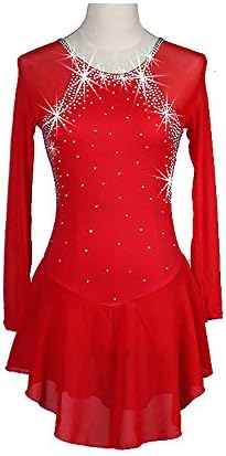 SIQIAN Girl Women Latin Rumber Rhinestones Ice Skating Dress Performance Costume Competition Figure Skating Wear