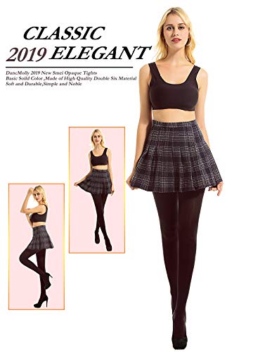 DancMolly Women's Semi Opaque Tights Basic Control-Top Footed Hosiery (Marzipan, Medium) - Thumbnail 2