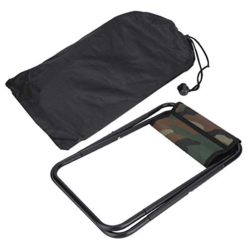 RBSD Edelstahl + Oxford Stoff Tragbarer ultraleichter Camouflage Color Angelstuhl, Camping Stuhl, für den Strandhof