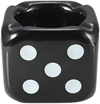 Coostyle Dice Ashtray with 4 Cigarette Holder Slots - Cool Cigar Smoking Ashtray for Office Home Indoor Outdoor - Gift to Smokers