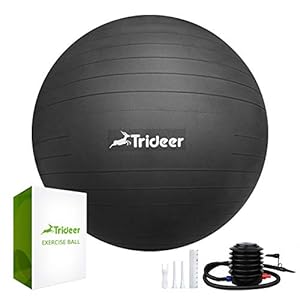 Trideer Extra Thick Yoga Ball Exercise Ball, 5 Sizes Gym Ball, Heavy Duty Ball Chair for Balance, Stability, Pregnancy…