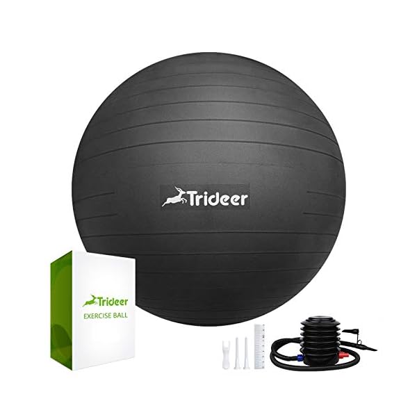 Trideer-Exercise-Ball-Multiple-ColoursThick-Gym-Ball-Heavy-Duty-yoga-ball45-85cmSupports-2200lbs-Stability-Ball-for-Yoga-Pilates-Fitness-Pregnancy-and-Birthing Trideer Extra Thick Yoga Ball Exercise Ball, 5 Sizes Gym Ball, Heavy Duty Ball Chair for Balance, Stability, Pregnancy…