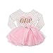 Grace and Lucille 1st Birthday Dress - Pink Polka Dot Long Sleeve Dress with Tutu, Heart (12-24 Months)