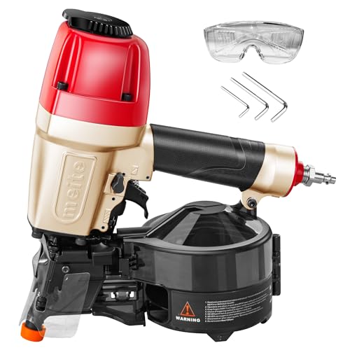 meite CN65S Coil Siding Nailer Pneumatic 15 Degree Nail Gun 1-1/2"to 2-1/2"