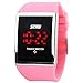 LinTimes Kid's Boys Girls Touch Screen Watch 30M Water Resistance Digital LED Sport Casual Wristwatch for Teenagers Pink