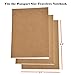 Travelers Notebook Inserts Passport Size Mixed Set of 3 (Dotted Blank Ruled) - Thick 100gsm Cream Paper - Refill for Leafpaq Leather Journal 5.3 x 4.1'', Total 192 Pages - Kraft Brown Soft Cover