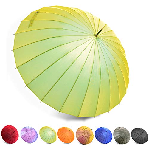Kung Fu Smith Vintage Parasol Rain Umbrella - Wooden Handle Windproof