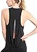 Womens Workout Yoga Tops Open Back Shirts Tie Back Tank Tops with Adjustable Fit
