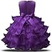 NNJXD Girl Dress Kids Ruffles Lace Party Wedding Dresses Size (90) 12-24 Months Flower Purple