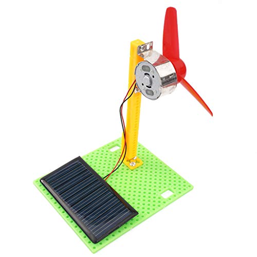 Binory DIY Wooden Solar Fan Model Building Assembly Puzzle Creative Toy,Light Energy Conversion Scientific Experimental Materials Toy Set,Novetly Educational Toy Birthday Gift for Kids Teens(A)