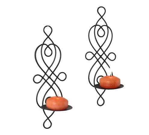 Danya B QBA516 Wire Twisted Candle Sconce (Set of 2), White