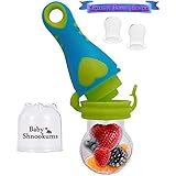 Baby Shnookums Food Feeder | Fresh Fruit Feeder | Baby Pacifier Teether | New Pop Design (Blue)