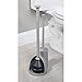 mDesign Hidden Plunger and Brush Set for Toilet Bowl - Brush Cleaner and Plunger Combo with Holder Caddy for Bathroom - Modern Toilet Brush and Plunger Set - Aura Collection - Gray