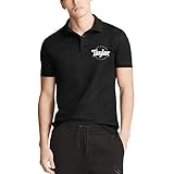 M.STRA Men Taylor-Guitars-Sign- Cotton Black Polo Tee Shirts Short Sleeved