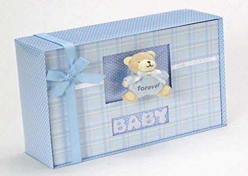 Silly Phillie Blue Forever Baby Book Keepsake Photo Album with Plush Bear Wrist Rattle &amp; More!