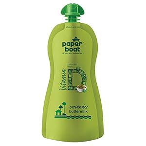 Paper Boat Coriander Buttermilk, Chaas Enriched with Vitamin D and Vitamin B12, No Added Sugar and Preservatives (Pack…