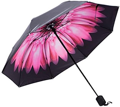 Umbrella, Eddis Travel Umbrella Foldable Golf Umbrella with Sunscreen and UV Protection 9.8in Storage Length(Light Pink)