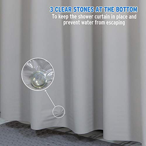 Plastic Shower Curtain, 72 x 78 Inches EVA 8G Shower Curtain with Heavy