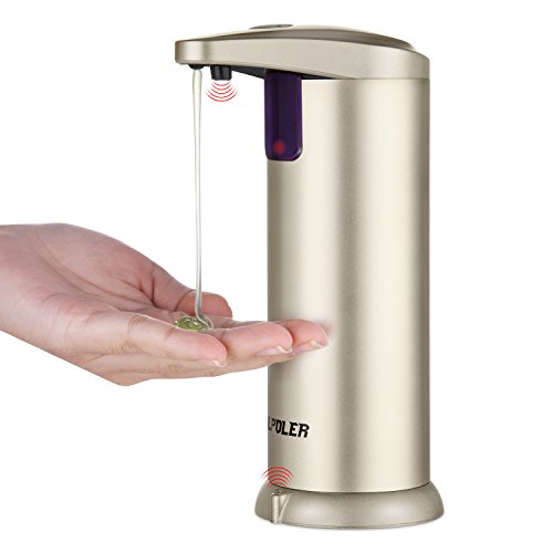 LPOLER Soap Dispensers, 280ML Automatic Touchless Stainless Steel Soap Dispensers Lotion Dispensers, IR Infrared Motion Sensor Hand Free Dish Soap for Kitchen and Bathroom [Upgraded] - Thumbnail 7