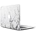 iDOO Matte Rubber Coated Soft Touch Plastic Hard Case for MacBook Air 13 inch Model A1369 and A1466 White Marble